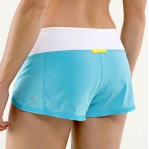 Lululemon Racer Short (size 4) Spry Blue & White